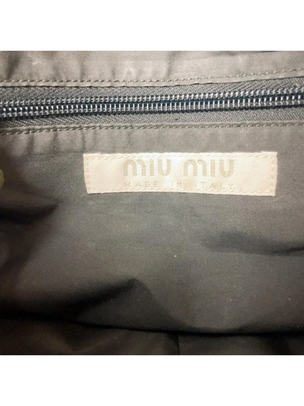 Miu Miu Archive Shoulder Bag Khaki Logo